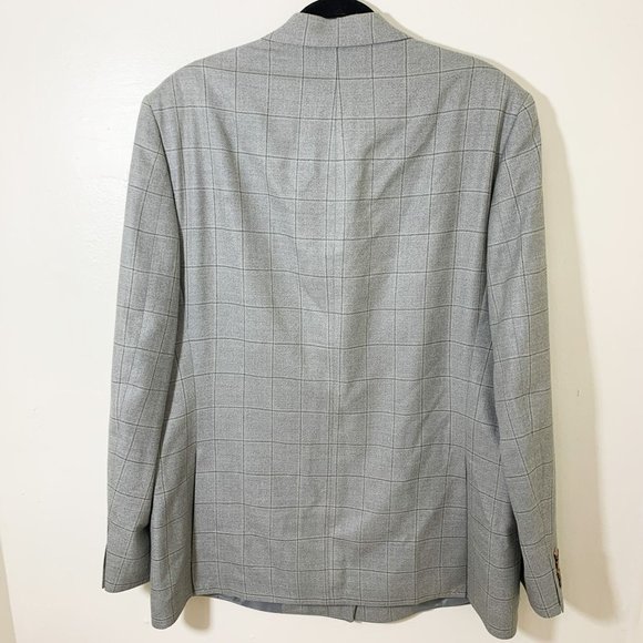 Ralph Lauren gray plaid blazer sport jacket silk wool 44L - Picture 9 of 10